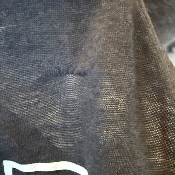 MTV Cropped Dark Gray Tee with White and Gold Script - Picture 4 of 4